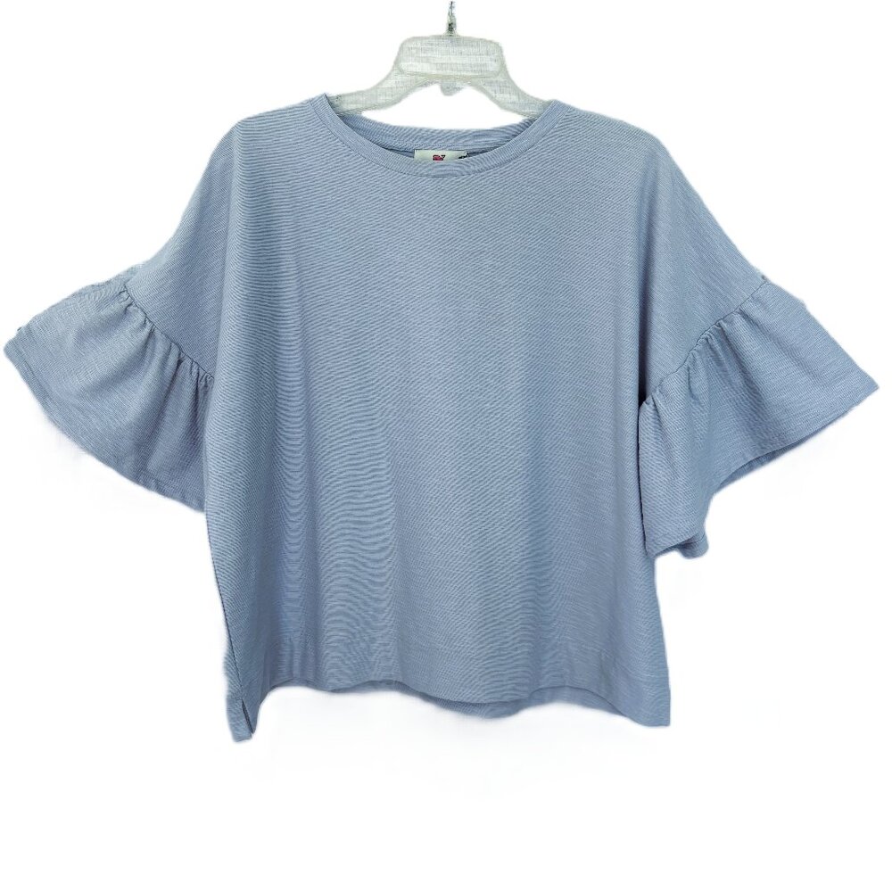 New VINEYARD VINES Dutch Blue Flutter Sleeve Top